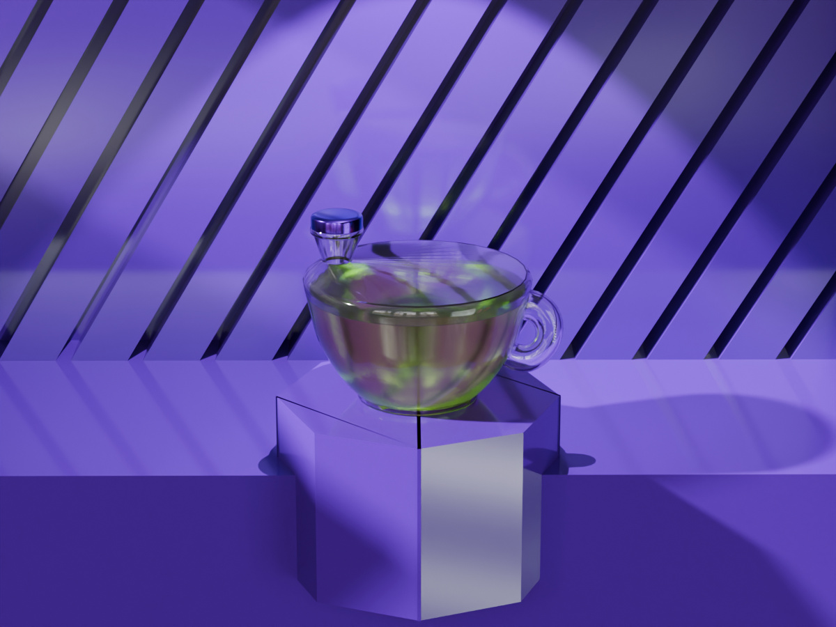 Herbal tea bottle product render