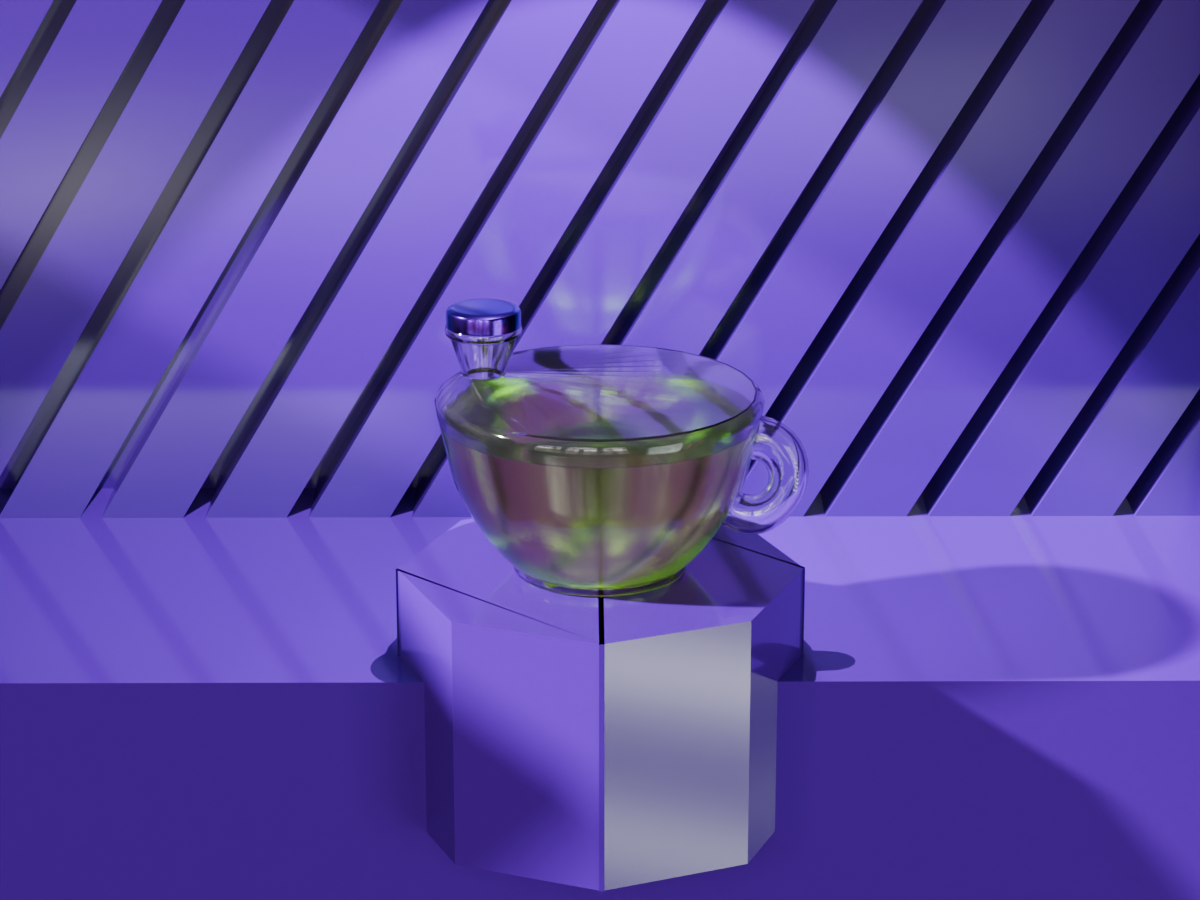 Herbal tea bottle product render