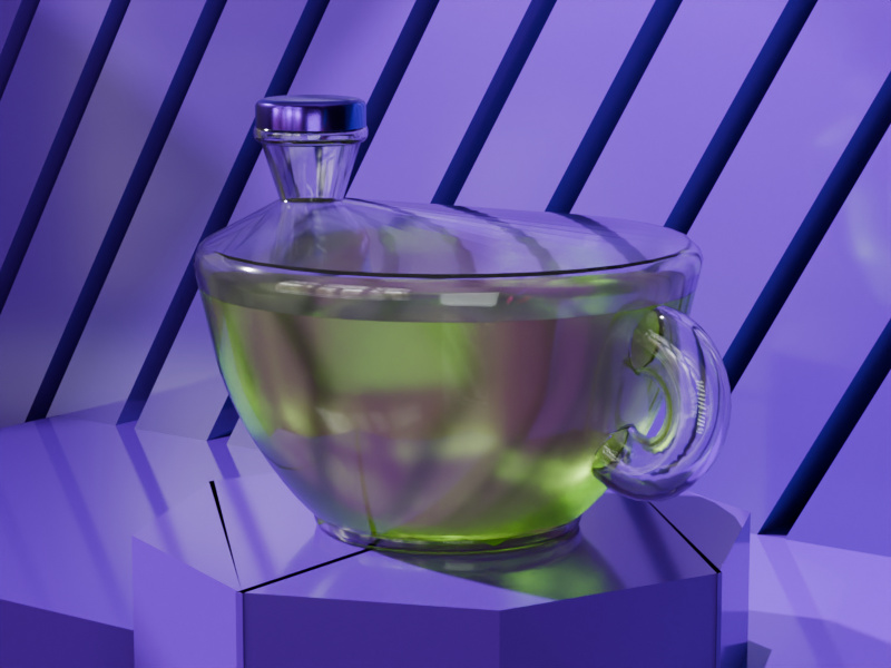 Close-up of the bottle's lid and glass handle