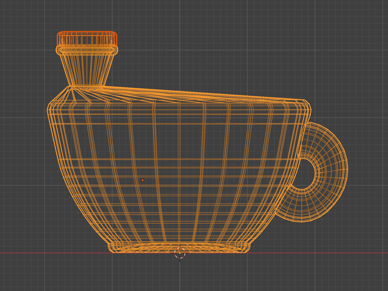 Wireframe view of the bottle's topology