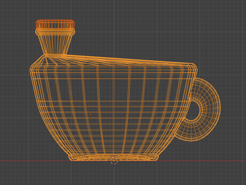 Wireframe view of the bottle's topology