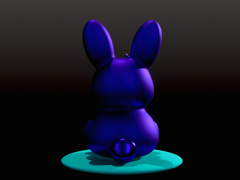 Back view of the stylized bunny sculpt