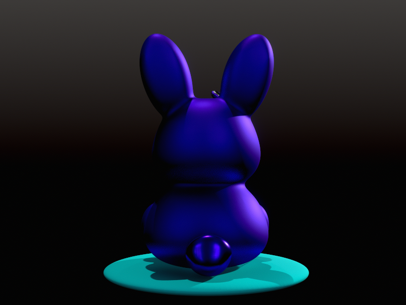 Back view of the stylized bunny sculpt