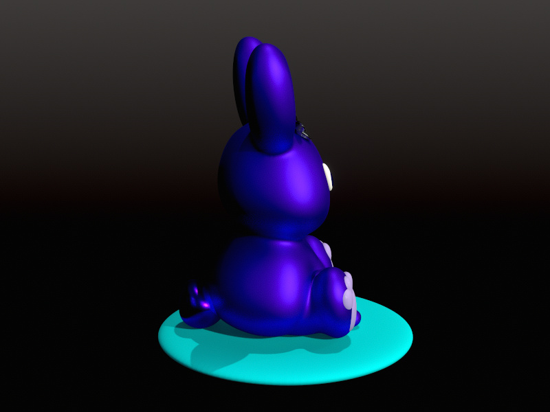 Three-quarter view of the stylized bunny sculpt