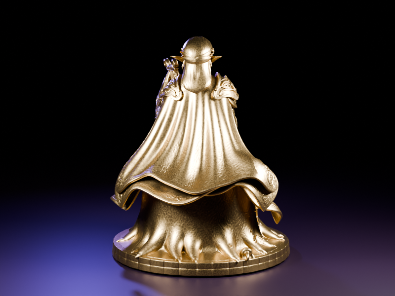 Back view of the elf bard model
