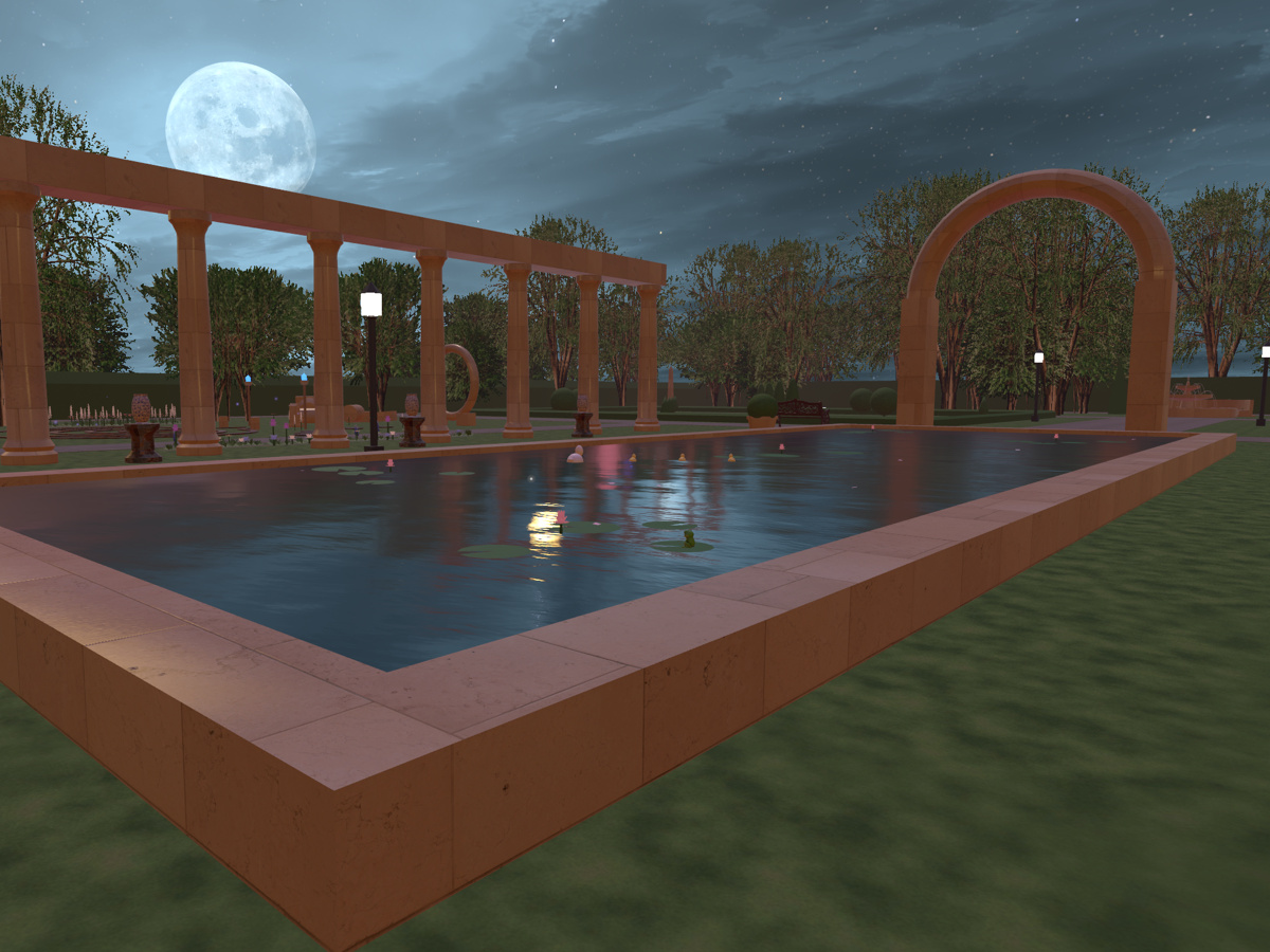 Reflecting pool of Greek garden