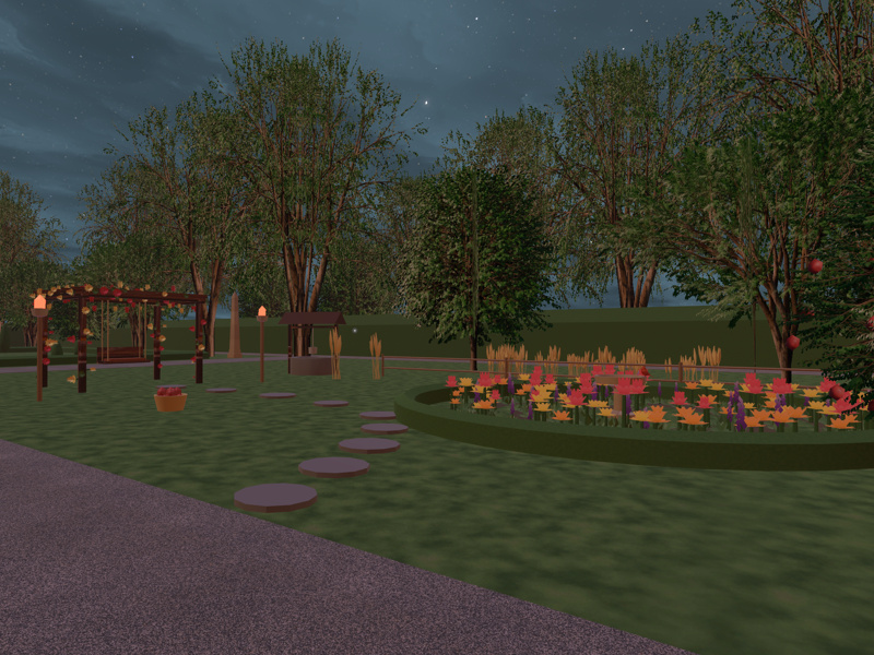 Demeter's garden with swing
