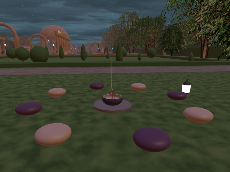 Meditation circle with incense